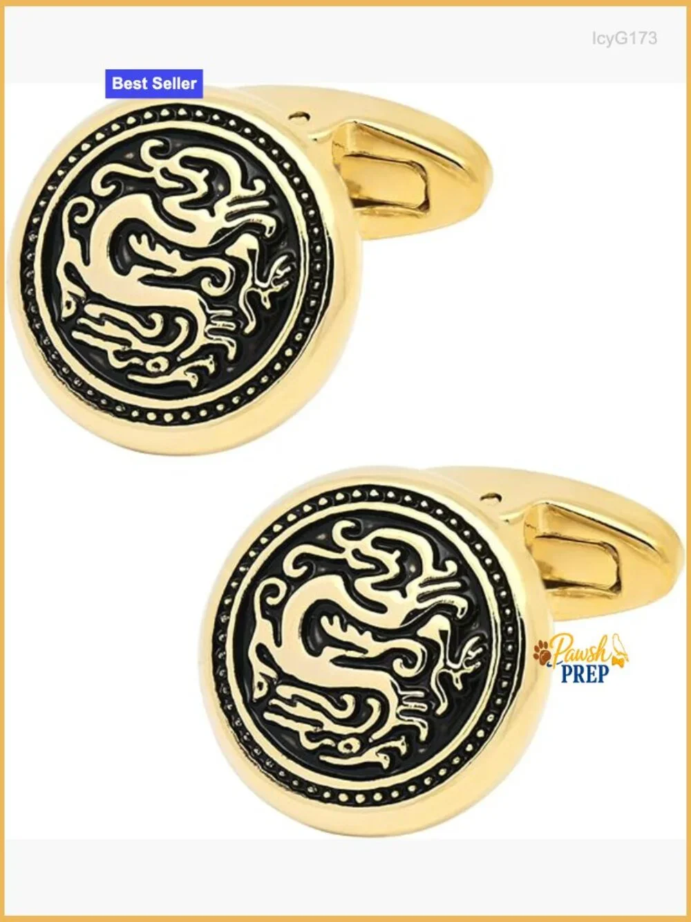 Classic Golden Dragon Totem Cufflinks in Gift Case for Men Wedding Business